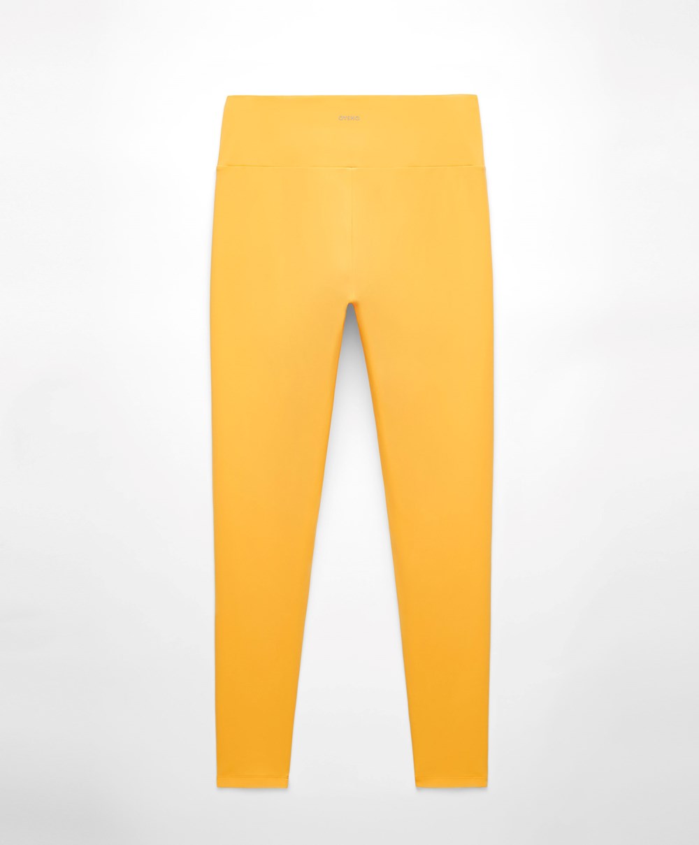 Yolk Yellow Oysho Comfortlux High-rise Ankle-length Leggings | CDGY85724