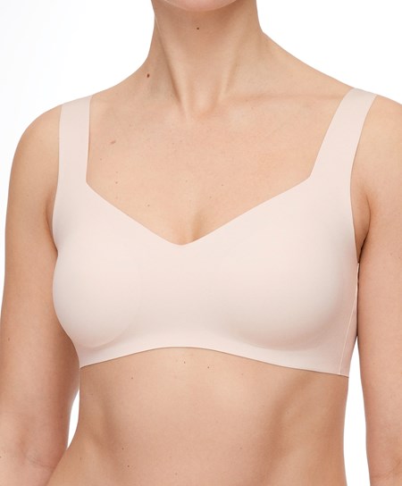 Almond Oysho Invisible Laser-cut V-neck Bra | JSLQ07185