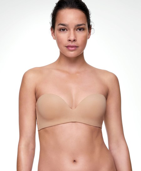 Beige Oysho Cotton Bra With Removable Straps | VPOI80463