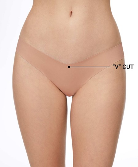 Beige Oysho Invisible “v”-cut Thong | CXTB87534