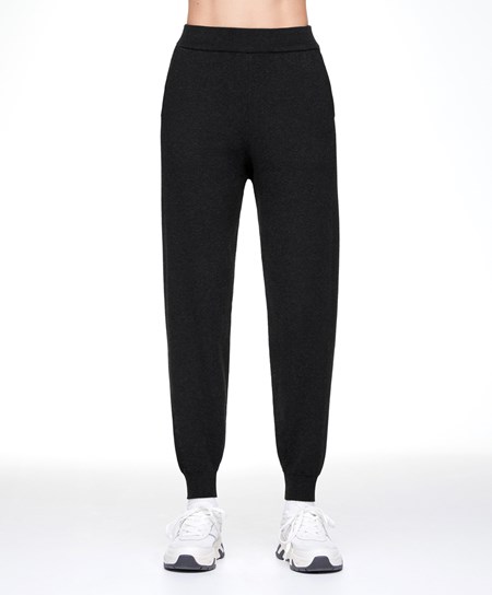 Black Melange Oysho Knit Joggers | DJQC54860