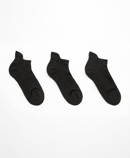 Black Oysho 3 Pairs Of Polyamide Sports Sneaker Socks | KCAH45790