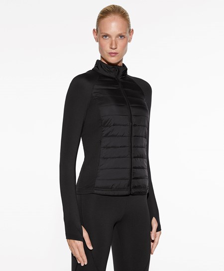 Black Oysho Fellex® Aerogel Padded Running Jacket | EMYD16024