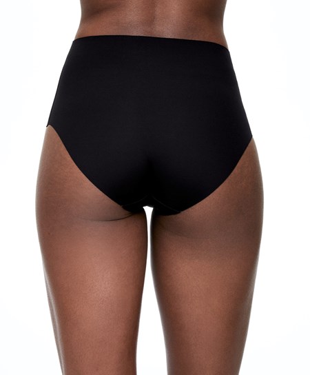 Black Oysho High-waisted Invisible Laser-cut Briefs | XAQC12308