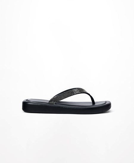 Black Oysho Jewel Beach Sandals | BDFP89503