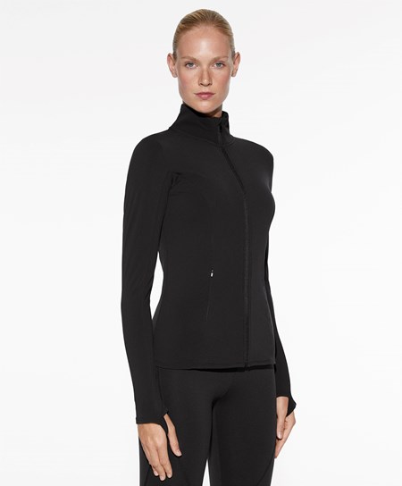 Black Oysho Light Warm Running Jacket | XVGN79120