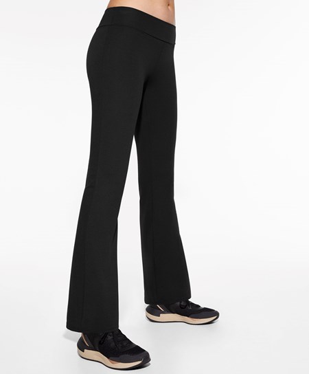 Black Oysho Low-rise Comfort Flare Trousers | GFEP15603