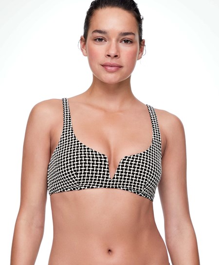 Black Oysho Mini Geometric Halter Bikini Top | VCAQ74306