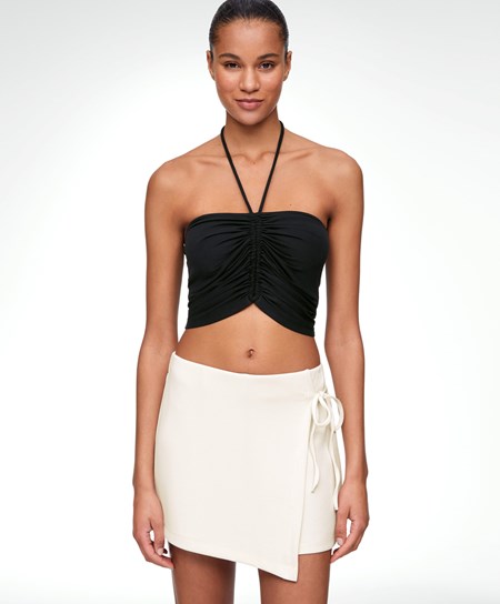 Black Oysho Modal Strappy Top | WGTD29817