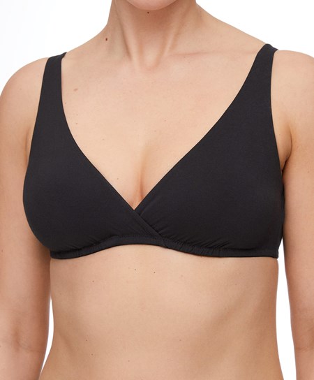 Black Oysho Modal Triangle Nursing Bra | JKEH39847