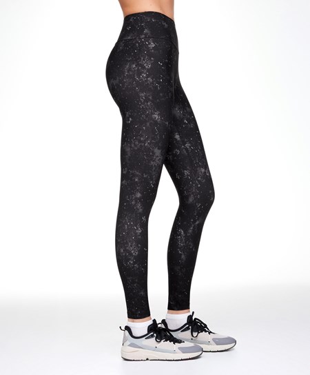 Black Oysho Print 65cm Ankle-length Leggings | FTEA83695