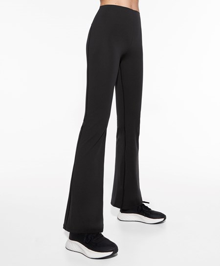 Black Oysho Raise Up Compressive Flare Trousers | FZUR29804