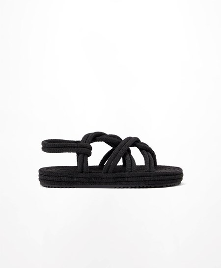 Black Oysho Rope Sandals | BNSK45369