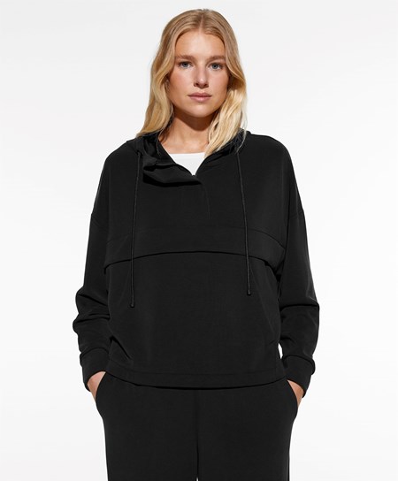 Black Oysho Soft Touch Modal Sweatshirt With Zip | FSZG30478