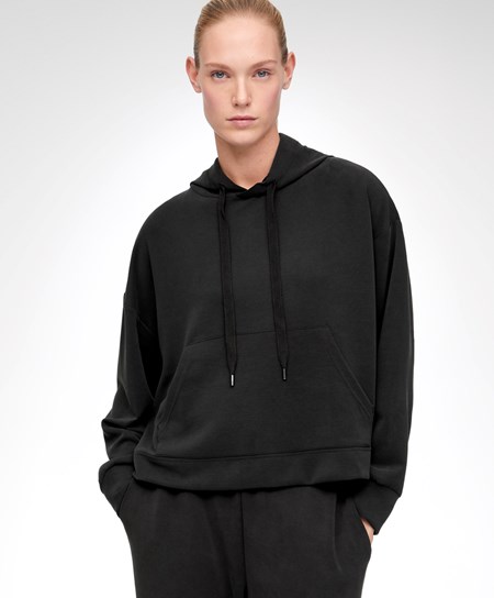 Black Oysho Soft Touch Modal Sweatshirt | HFGX19748