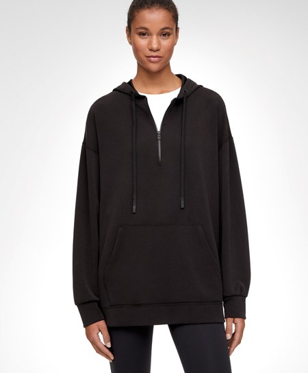 Black Oysho Soft Touch Modal Sweatshirt With Zip | JXDZ18420