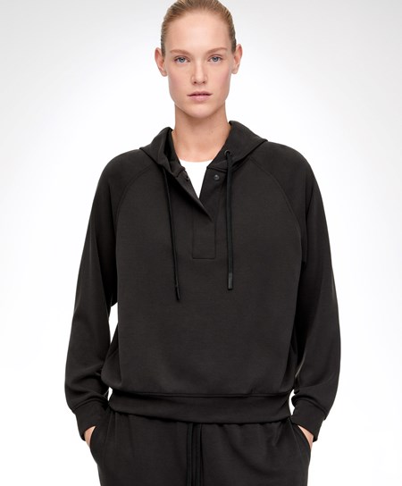 Black Oysho Soft Touch Modal Sweatshirt | KDXQ98472