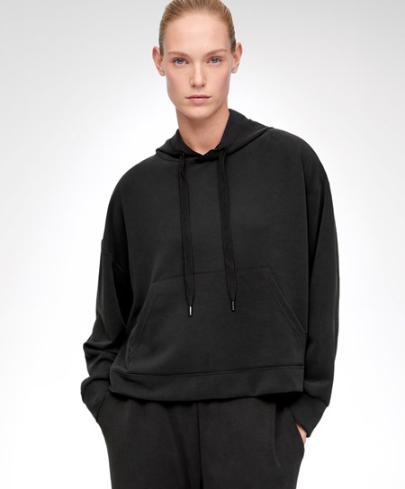 Black Oysho Soft Touch Modal Sweatshirt | SGXR03175