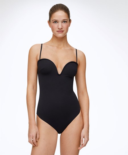 Black Oysho Sweetheart Neckline Swimsuit | AKCG78563