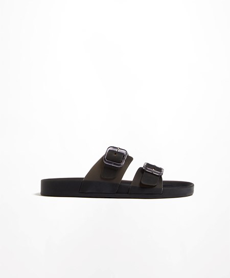 Black Oysho Translucent Moulded Beach Sandals | OFNJ92076