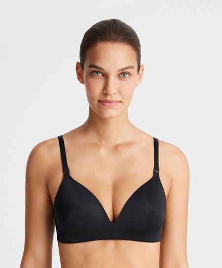 Black Oysho Triangle Nursing Bra | QNIW80932