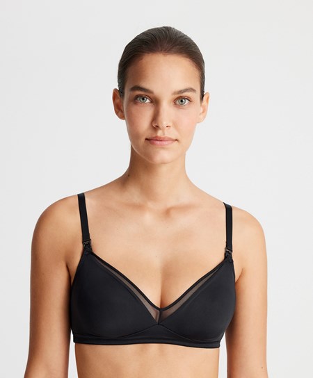 Black Oysho Tulle Nursing Bra | WJGI63820