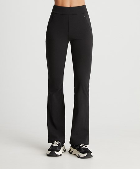 Black Oysho Warm Flare Trousers | ZNAW92037