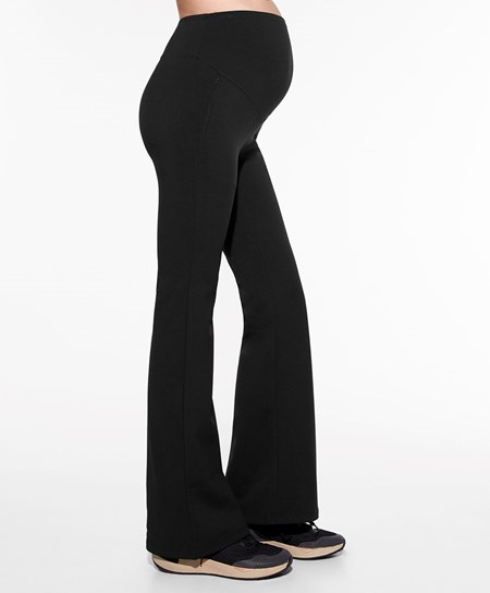 Black Oysho Warm Maternity Flare Trousers | ZRYI03892