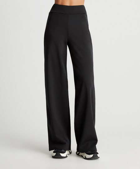 Black Oysho Warm Straight Trousers | PIFD14526