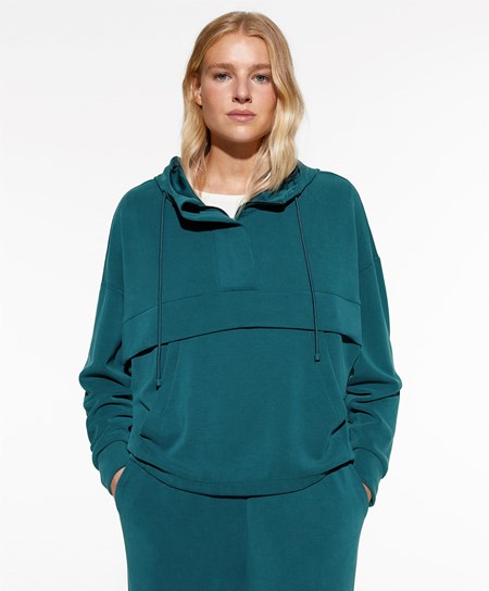 Blue Green Oysho Soft Touch Modal Sweatshirt With Zip | DZGU26375