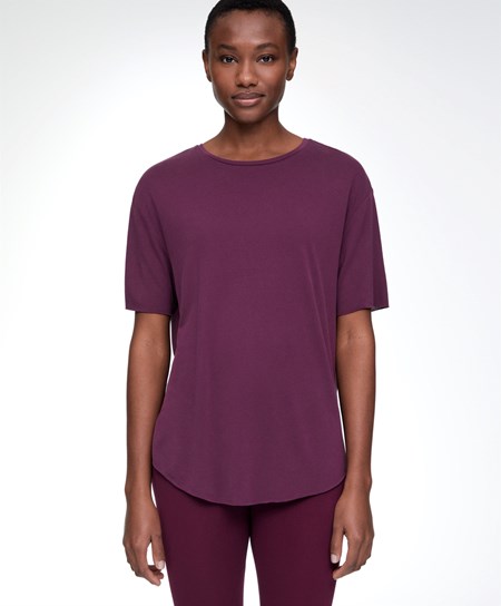 Blueberry Purple Oysho Modal Short-sleeved T-shirt | RDCS48926