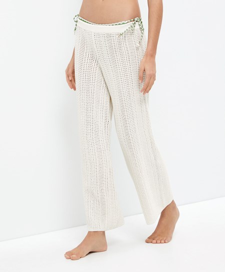 Bone Whte Oysho Crochet Trousers | GARV49301