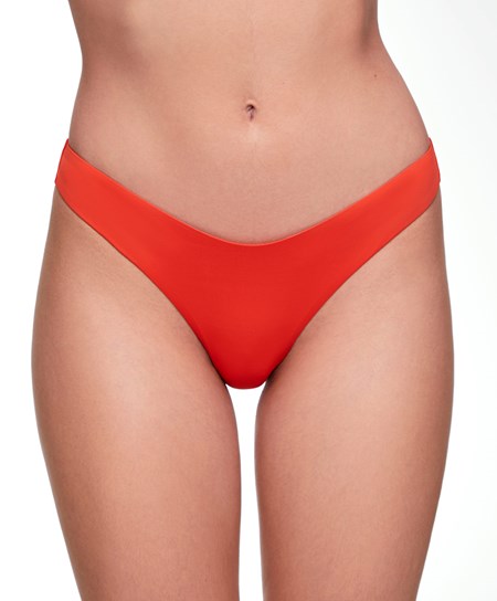 Bright Orange Oysho U-cut Brazilian Bikini Briefs | AXNM08754