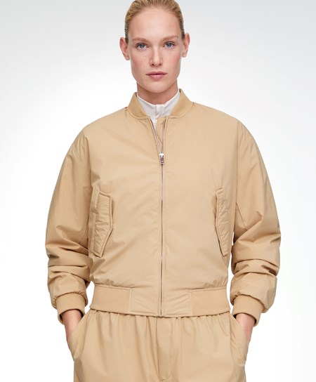 Camel Oysho Water-repellent Bomber Jacket | KYUF90135