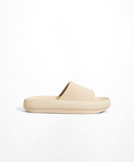 Cream Oysho Flatform Sandals | AJPT64019