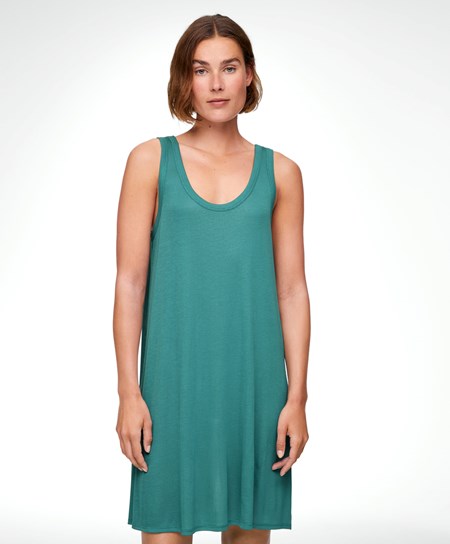 Dark Aqua Green Oysho 100% Lyocell Short Nightdress | MTXV65128