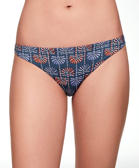 Dark Blue Oysho Palm Tree Medium-coverage Bikini Briefs | HBUF23516