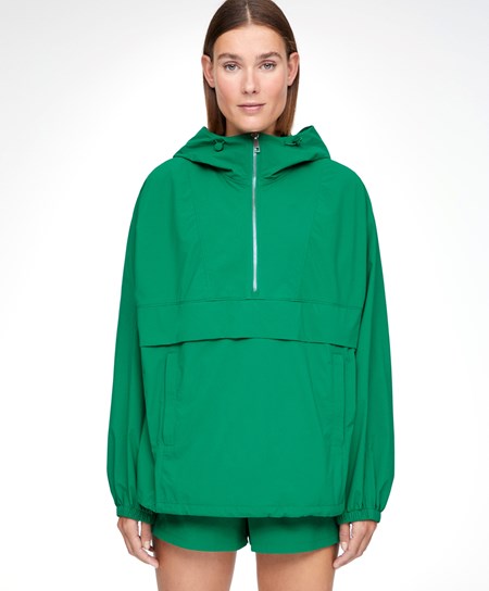 Dark Green Oysho Water-repellent Kangaroo Jacket | OACU28347