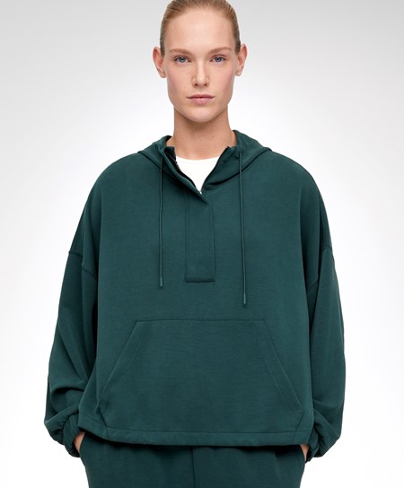 Dark Turquoise Oysho Soft Touch Modal Sweatshirt With Zip | WYGX90647