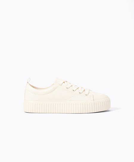 Ecru Oysho Canvas Sneakers | XMUY20347