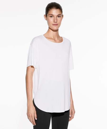 Ecru Oysho Modal Short-sleeved T-shirt | THQX82795