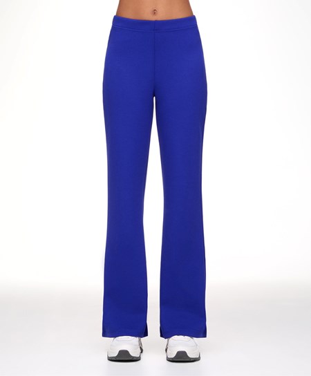 Electric Blue Oysho Interlock Flare Trousers | UWMA02146