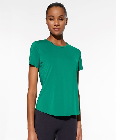 Emerald Green Oysho Fitted Short-sleeved Technical T-shirt | GOCJ38240