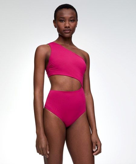 Fuchsia Oysho Asymmetric Trikini | MPNU25749