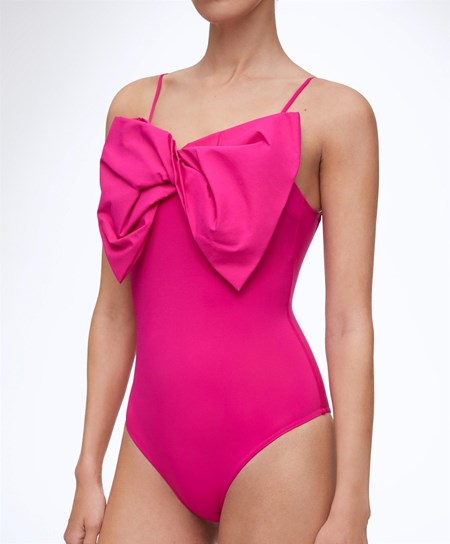 Fuchsia Oysho Bow Swimsuit | ONXV09572