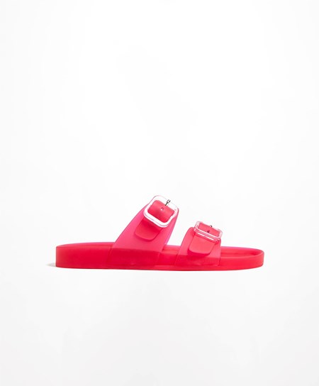 Fuchsia Oysho Translucent Moulded Beach Sandals | NHJS57182