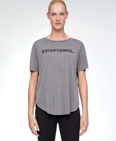 Grey Melange Oysho Modal Short-sleeved T-shirt | OFBG43705