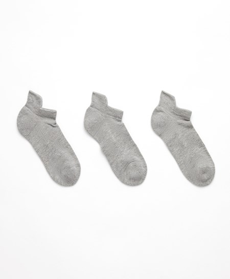 Grey Oysho 3 Pairs Of Cotton Sports Trainer Socks | JKPQ46187