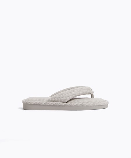 Grey Oysho Texture Thong Sandals | DWJI30167