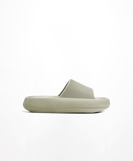 Khaki Oysho Flatform Sandals | GRNQ93127